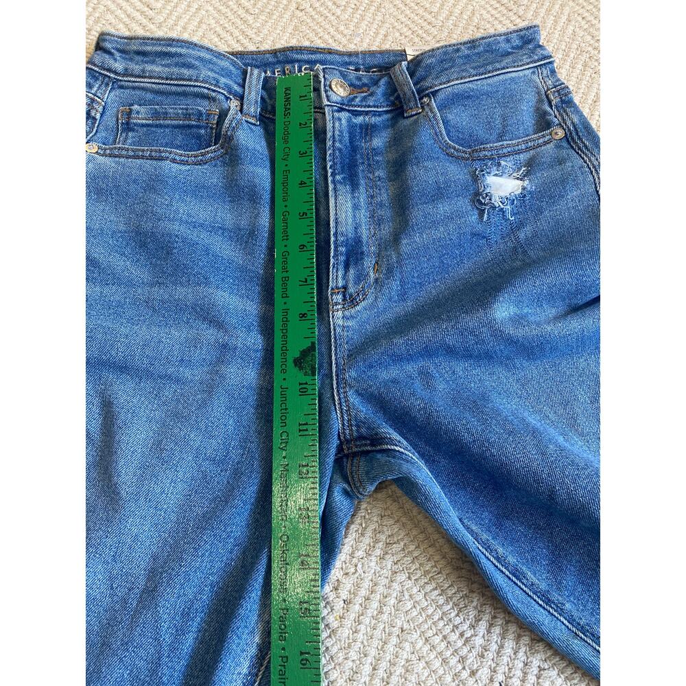 American Eagle Stretch MOM Jean Size Women 8 Standard Indigo blue tapered - Picture 6 of 10